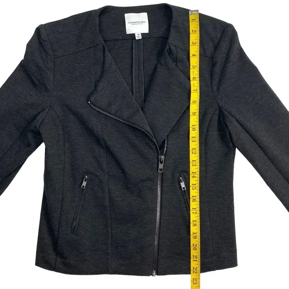 Catherine Malandrino Runway Style Women’s Charcoal Shanfa Moto Jacket EUC Size M - Picture 10 of 14